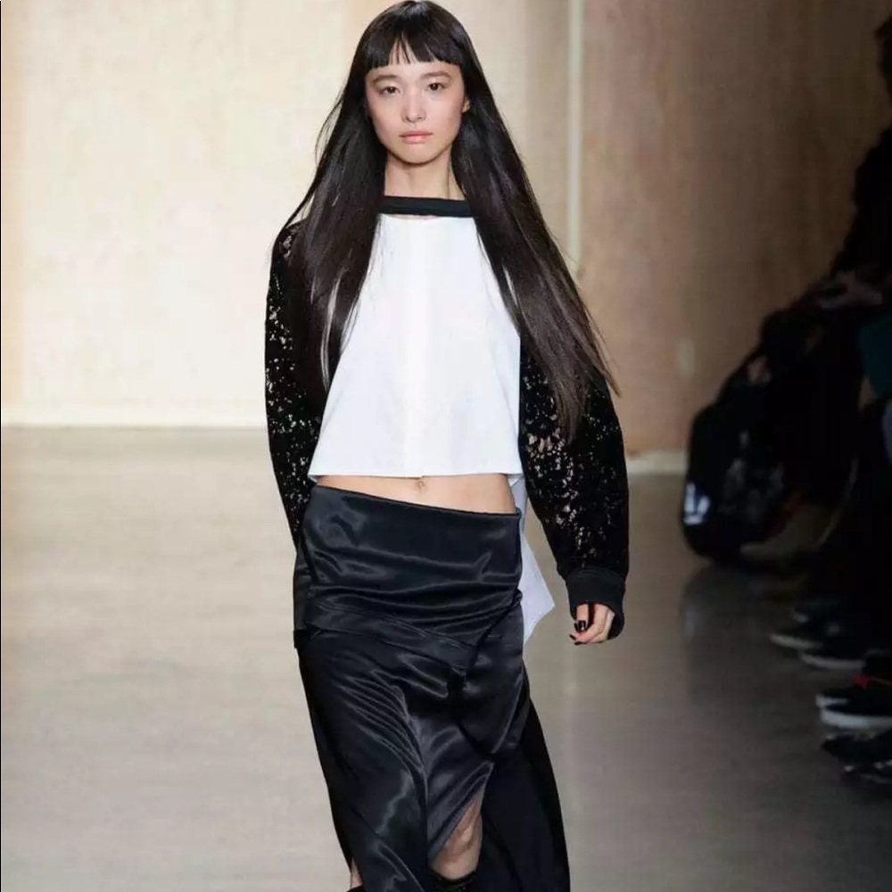 DKNY Runway -Black & White Velvet Lace